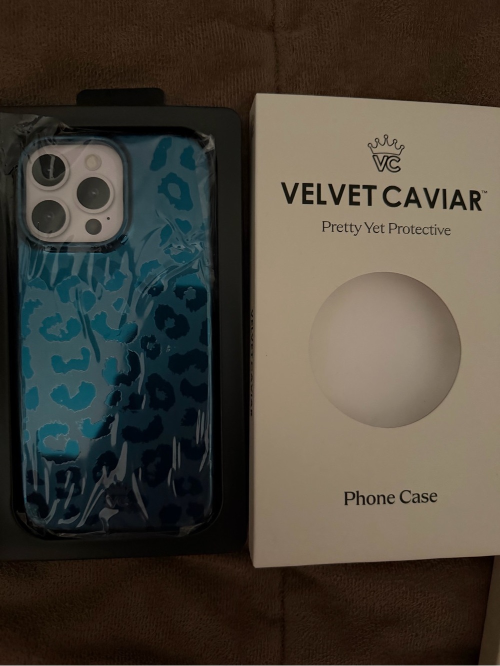 Velvet Caviar Teal and Dark Blue Leopard Print Phone Case